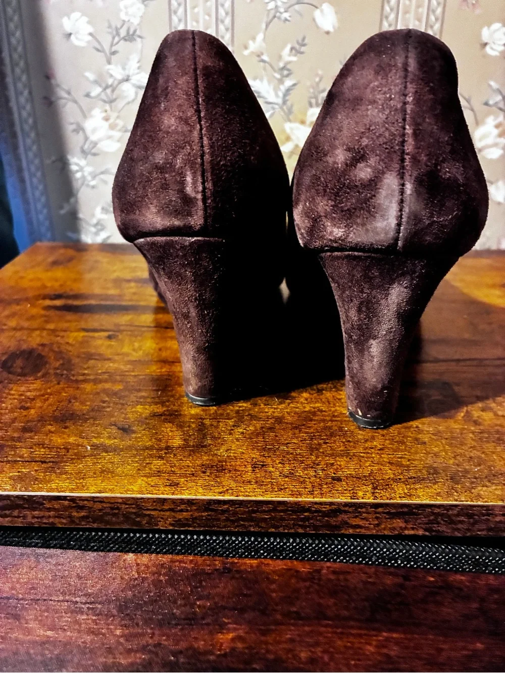 Bandolino Dark Brown Suede Wedge Pumps